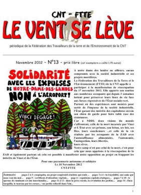 Couverture du n°13 du Vent se lève (FTTE)
 Couverture du n°13 du Vent se lève (FTTE)