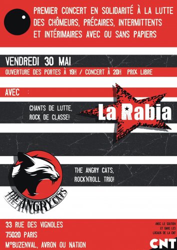 Concert de solidarité à la lutte des chômeurs, précaires et intermittents
